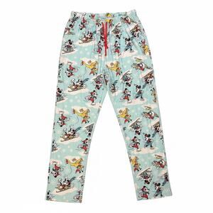 Disney Mickey Minnie Pluto Ice Skating Christmas Pajama Pants XL Fleece Holiday
